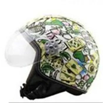 Venda Quente Do Couro Do Plutônio Capacetes 3/4 De Moto Chopper Capacete De Moto Vintage De Capacete Com Óculos De Proteção Máscara