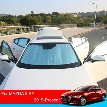 Para MAZDA 3 BP 2019-2025 Carro Chapéus-de-sol UV Capa de Proteção para janelas Laterais de Cortina pára-Sol Viseira pára-brisa Tapete de Acessórios do Carro