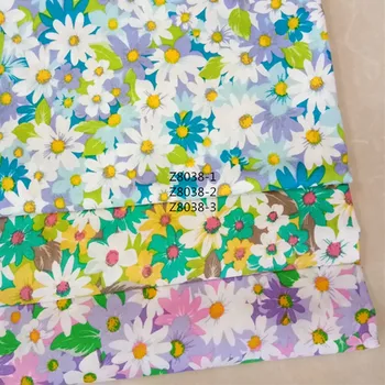 Moda para senhoras e crianças, vestido de tecidos 100% algodão popeline planta florets florais, roupas de cama toalha de mesa tecidos