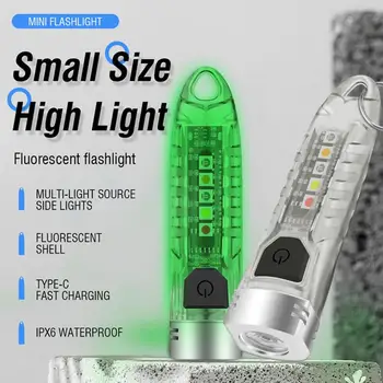 Novo Mini Lanterna elétrica da Multi-função Impermeável Chaveiro Lanterna Portátil à prova d'água Magnético Aviso de Campismo Luz da Tocha